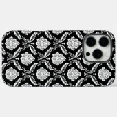 ロココ調ダマスク模様 ブラックホワイト Case-Mate iPhoneケース (裏面 (横))