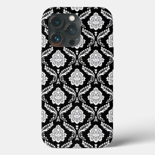ロココ調ダマスク模様 ブラックホワイト Case-Mate iPhoneケース (裏面)