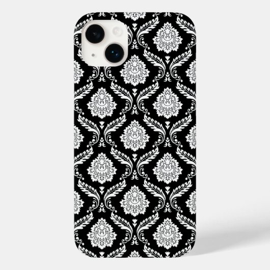ロココ調ダマスク模様 ブラックホワイト Case-Mate iPhoneケース (裏面)