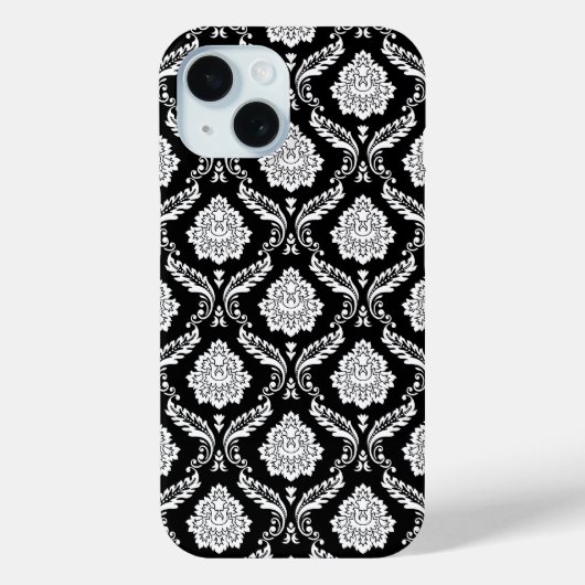 ロココ調ダマスク模様 ブラックホワイト Case-Mate iPhoneケース (裏面)