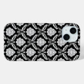 ロココ調ダマスク模様 ブラックホワイト Case-Mate iPhoneケース (裏面 (横))