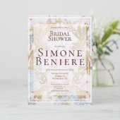 ロココ金ゴールドフィリグリーブライダルシャワー招待 招待状 (スタンド正面)