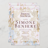 ロココ金ゴールドフィリグリーブライダルシャワー招待 招待状 (正面/裏面)