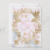 ロココ ゴールド フィリグリー ブライダル シャワー 招待状 (裏面)