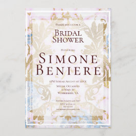 ロココ ゴールド フィリグリー ブライダル シャワー 招待状