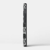 ロココ・ダマスク柄 グレー地にブラック Case-Mate iPhoneケース (裏面 / 左)