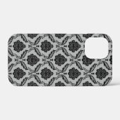ロココ・ダマスク柄 グレー地にブラック Case-Mate iPhoneケース (裏面 (横))