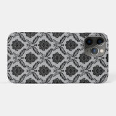 ロココ・ダマスク柄 グレー地にブラック Case-Mate iPhoneケース (裏面(横))