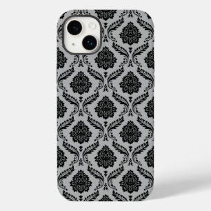 ロココ・ダマスク柄 グレー地にブラック Case-Mate iPhone 14 PLUSケース