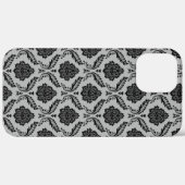 ロココ・ダマスク柄 グレー地にブラック Case-Mate iPhoneケース (裏面 / 右)