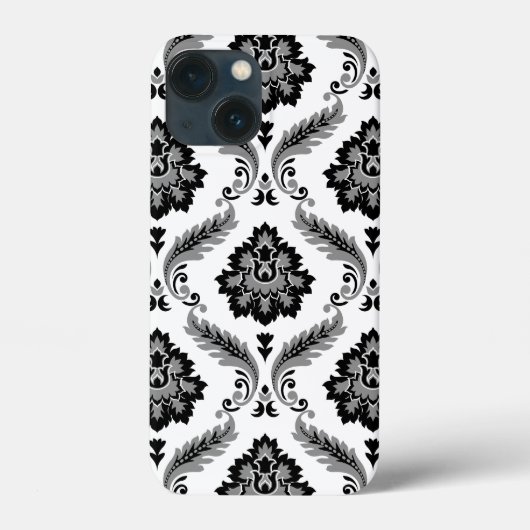 ロココ・ダマスク柄 グレー ブラック ホワイト Case-Mate iPhoneケース (裏面)