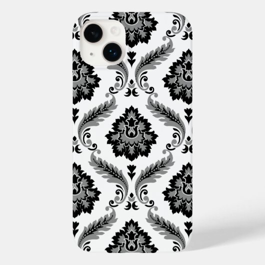 ロココ ダマスク柄 グレー ブラック ホワイト Case-Mate iPhoneケース (裏面)