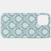 ロココ ダマスク柄 ダックエッグブルー+ターコイズブルー Case-Mate iPhoneケース (裏面 (横))
