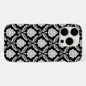 ロココ・ダマスク柄 ブラック地にホワイト Case-Mate iPhoneケース (裏面 (横))
