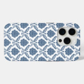 ロココ ダマスク柄 ブルー ホワイト Case-Mate iPhoneケース (裏面 (横))