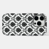 ロココ・ダマスク柄 ホワイト地にブラック Case-Mate iPhoneケース (裏面 (横))