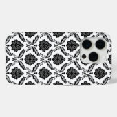 ロココ・ダマスク柄 ホワイト地にブラック Case-Mate iPhoneケース (裏面 (横))