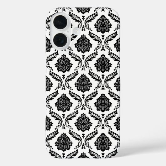 ロココ・ダマスク柄 ホワイト地にブラック Case-Mate iPhoneケース (裏面)