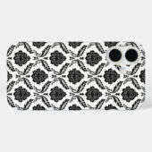ロココ・ダマスク柄 ホワイト地にブラック Case-Mate iPhoneケース (裏面 (横))