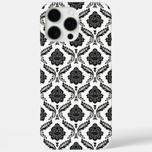 ロココ・ダマスク柄 ホワイト地にブラック Case-Mate iPhoneケース (裏面)