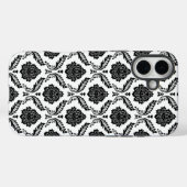 ロココ・ダマスク柄 ホワイト地にブラック Case-Mate iPhoneケース (裏面 (横))