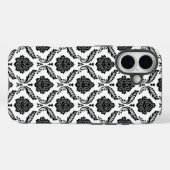 ロココ・ダマスク柄 ホワイト地にブラック Case-Mate iPhoneケース (裏面 (横))