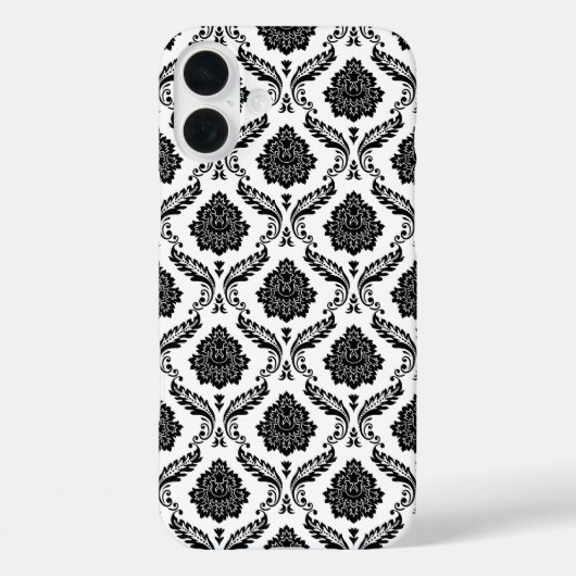 ロココ・ダマスク柄 ホワイト地にブラック Case-Mate iPhoneケース (裏面)