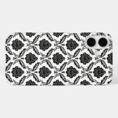 ロココ・ダマスク柄 ホワイト地にブラック Case-Mate iPhoneケース (裏面 (横))