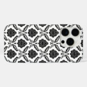 ロココ・ダマスク柄 ホワイト地にブラック Case-Mate iPhoneケース (裏面 (横))