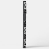 ロココ ダマスク模様 グレー地にブラック Case-Mate iPhoneケース (裏面 / 右)