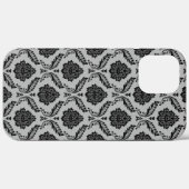 ロココ ダマスク模様 グレー地にブラック Case-Mate iPhoneケース (裏面 (横))