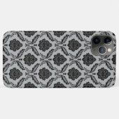 ロココ・ダマスク模様 グレー地にブラック Case-Mate iPhoneケース (裏面(横))