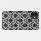 ロココ ダマスク模様 グレー地にブラック Case-Mate iPhoneケース (裏面(横))