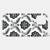 ロココ ダマスク模様 グレー ブラック ホワイト Case-Mate iPhoneケース (裏面 (横))