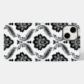 ロココ ダマスク模様 グレー ブラック ホワイト Case-Mate iPhoneケース (裏面 (横))