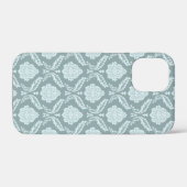 ロココ ダマスク模様 ダックエッグブルー+ターコイズブルー Case-Mate iPhoneケース (裏面 (横))