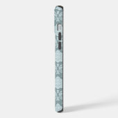 ロココ ダマスク模様 ダックエッグブルー+ターコイズブルー iPhoneケース (左側面)