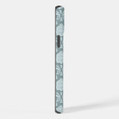 ロココ ダマスク模様 ダックエッグブルー+ターコイズブルー iPhoneケース (右側面)