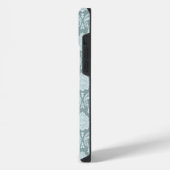 ロココ ダマスク模様 ダックエッグブルー+ターコイズブルー iPhoneケース (左側面)