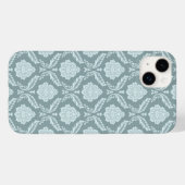 ロココ ダマスク模様 ダックエッグブルー+ティール Case-Mate iPhoneケース (裏面 (横))