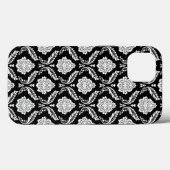 ロココ ダマスク模様 ブラックホワイト Case-Mate iPhoneケース (裏面 (横))