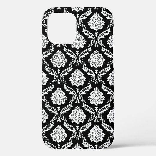 ロココ ダマスク模様 ブラックホワイト Case-Mate iPhoneケース (裏面)
