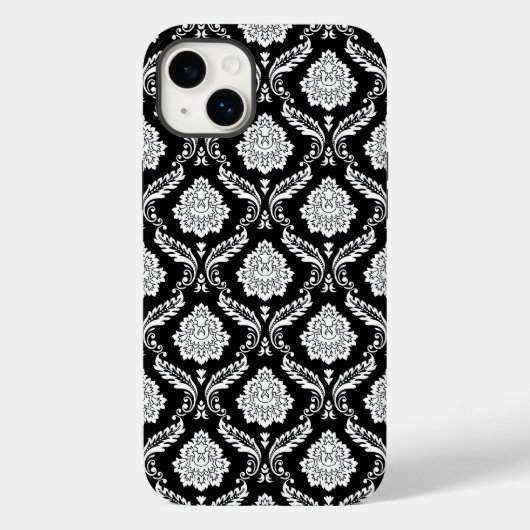 ロココ ダマスク模様 ブラックホワイト Case-Mate iPhoneケース (裏面)