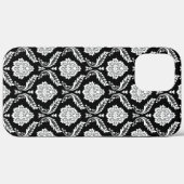 ロココ ダマスク模様 ブラックホワイト Case-Mate iPhoneケース (裏面 (横))