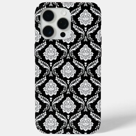 ロココ ダマスク模様 ブラックホワイト Case-Mate iPhoneケース (裏面)