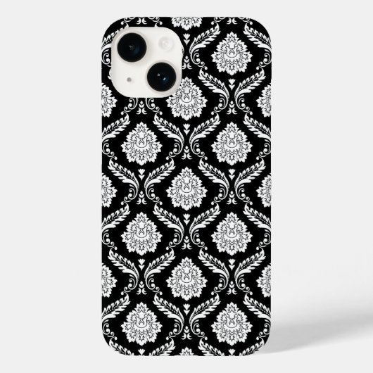 ロココ ダマスク模様 ブラックホワイト Case-Mate iPhoneケース (裏面)