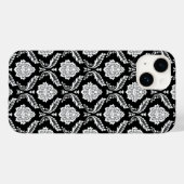 ロココ ダマスク模様 ブラックホワイト Case-Mate iPhoneケース (裏面 (横))