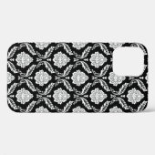 ロココ ダマスク模様 ブラックホワイト Case-Mate iPhoneケース (裏面 (横))