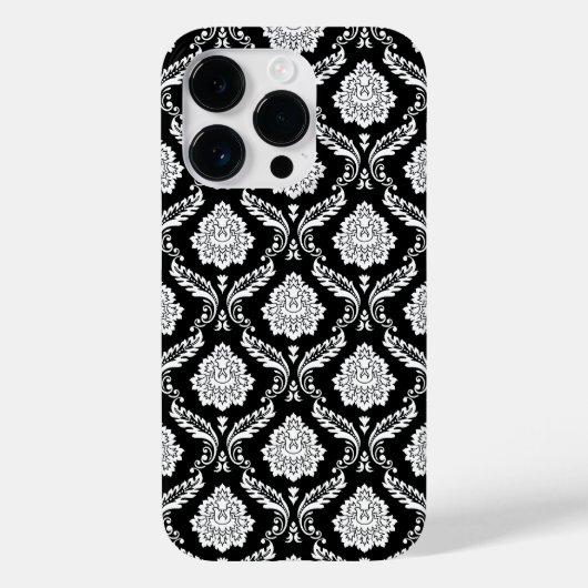 ロココ ダマスク模様 ブラックホワイト Case-Mate iPhoneケース (裏面)