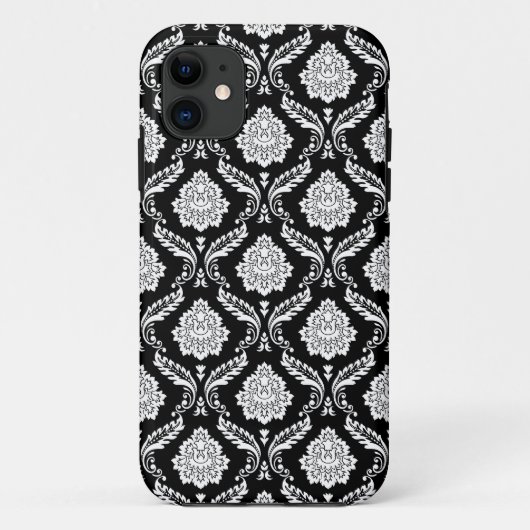 ロココ ダマスク模様 ブラックホワイト Case-Mate iPhoneケース (裏面)